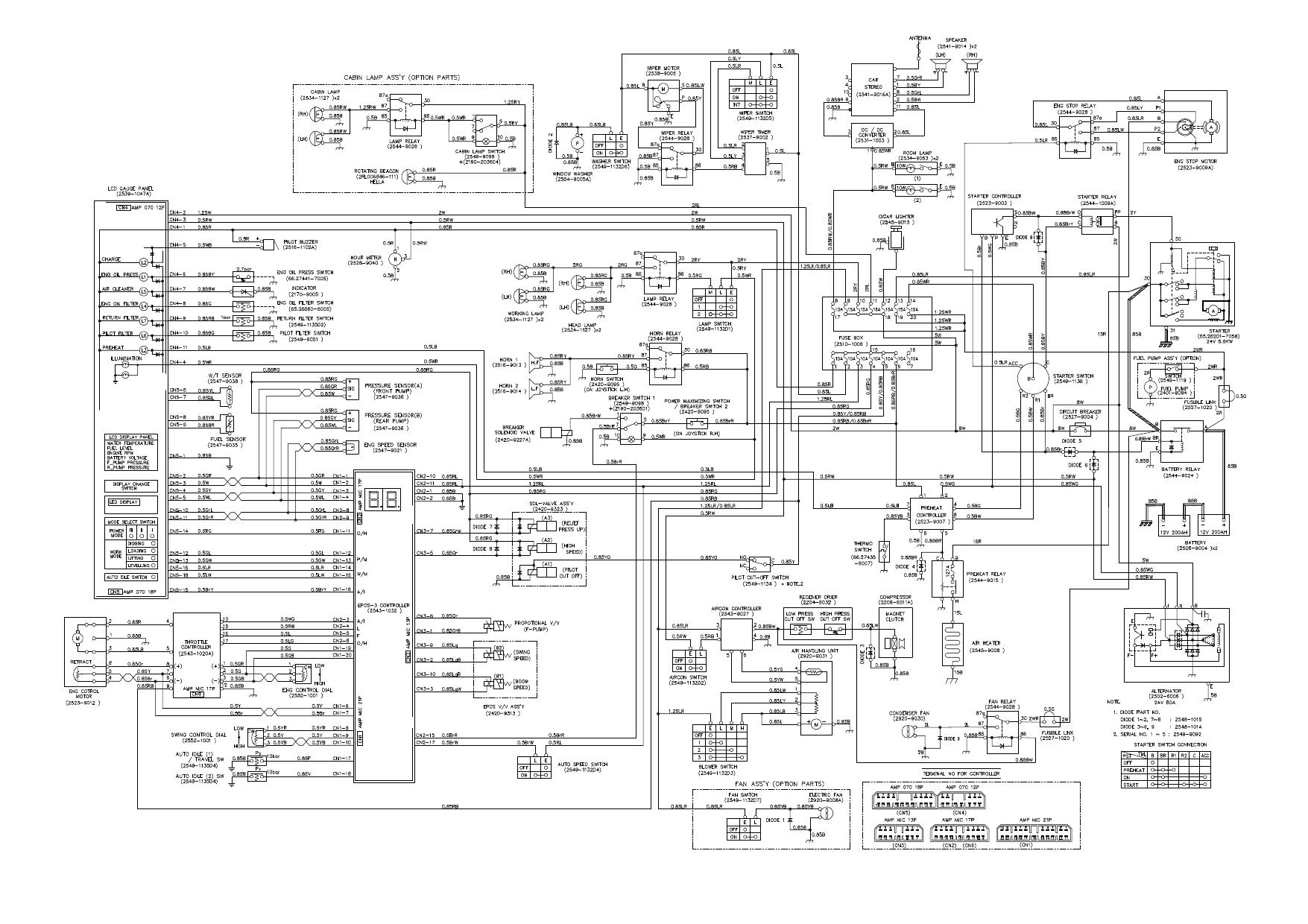 S330-3 ELECTRICAL CIRCUIT DIAGRAM Schematic Daewoo Doosan